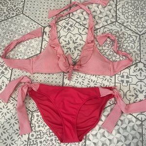 ~NEW~ Jessica Simpson Seersucker 2-piece Bikini